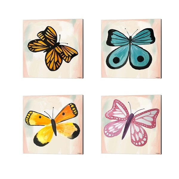 Katie Doucette 'Butterfly' Canvas Art (Set of 4)