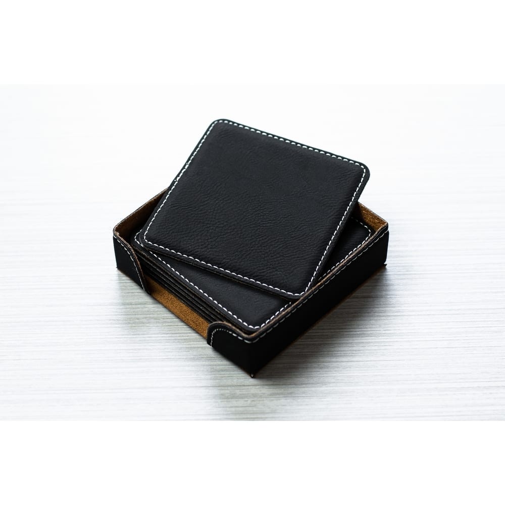 Caddy Bay Collection Square Vegan Leather Coaster - 5 Colors