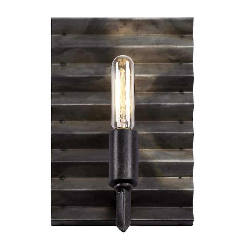Flynne 1-light Ombre Galvanized Corrugated Wall Light