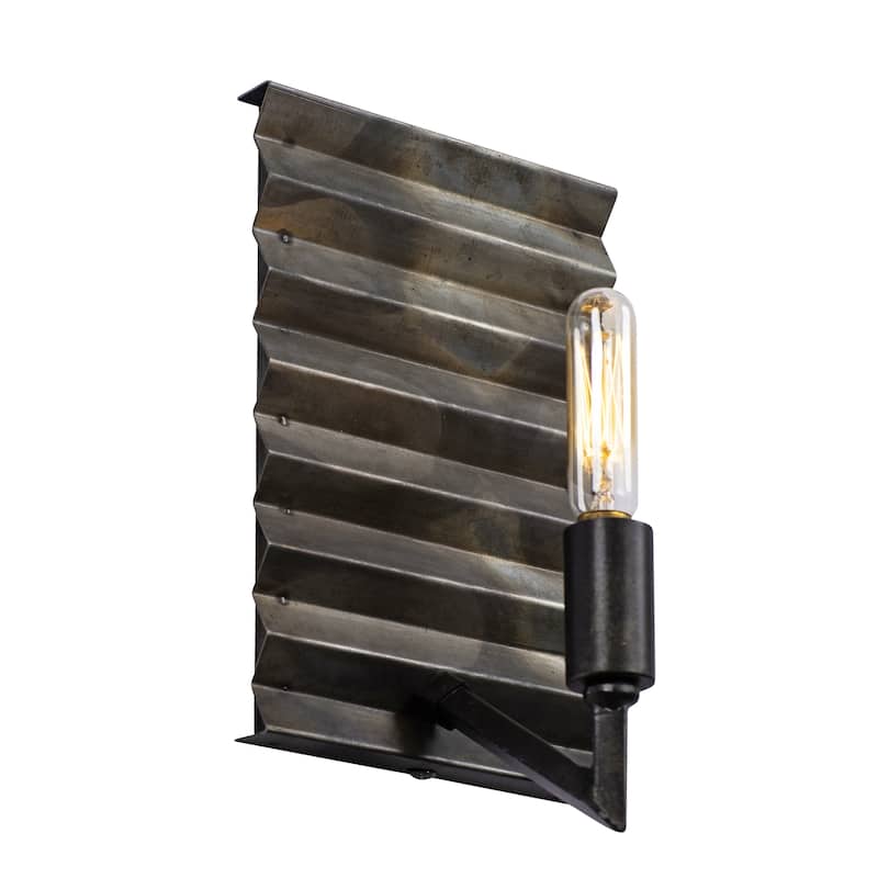 Flynne 1-light Ombre Galvanized Corrugated Wall Light