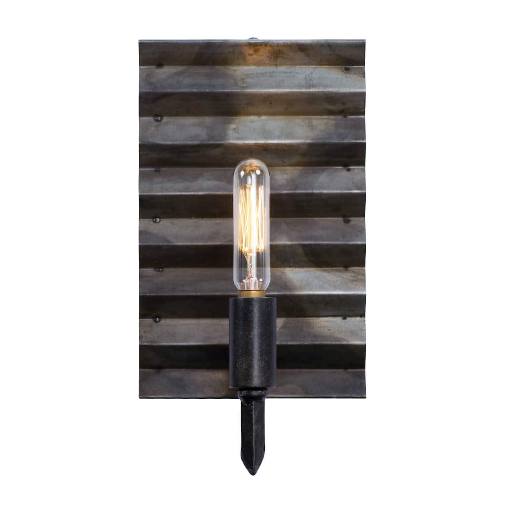 Flynne 1-light Ombre Galvanized Corrugated Wall Light
