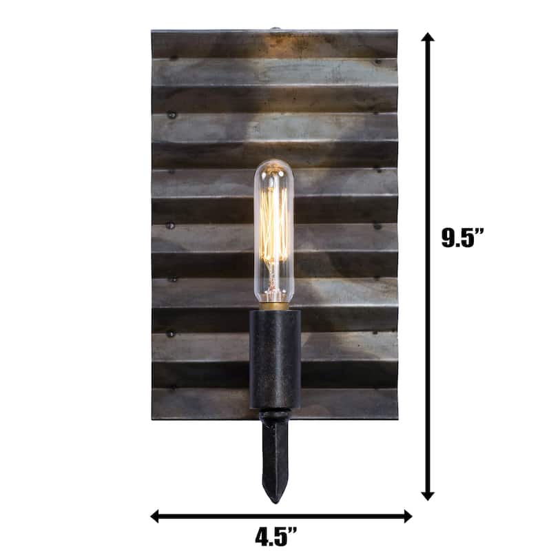 Flynne 1-light Ombre Galvanized Corrugated Wall Light