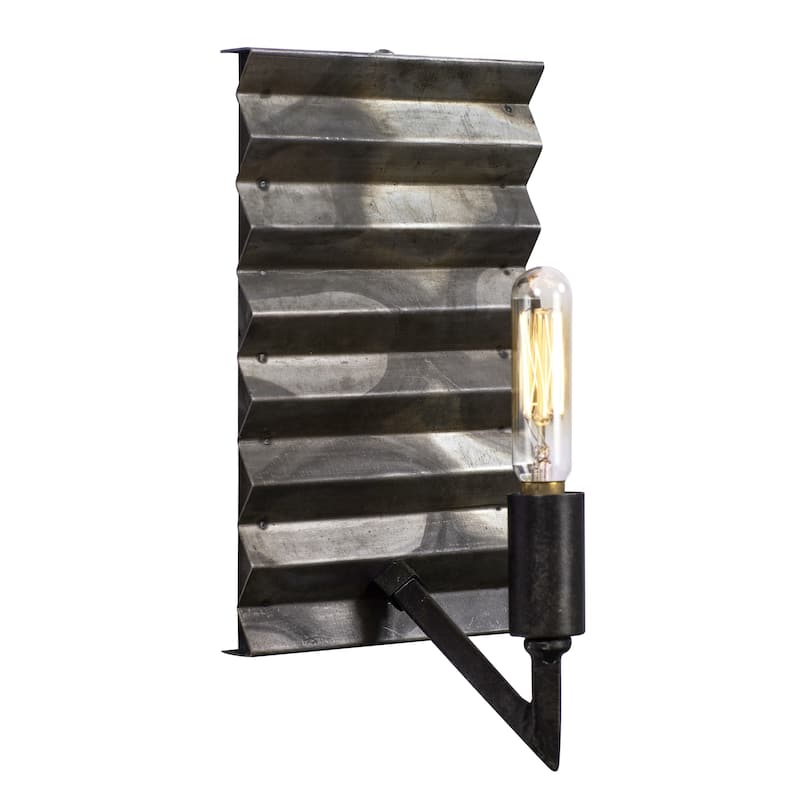Flynne 1-light Ombre Galvanized Corrugated Wall Light