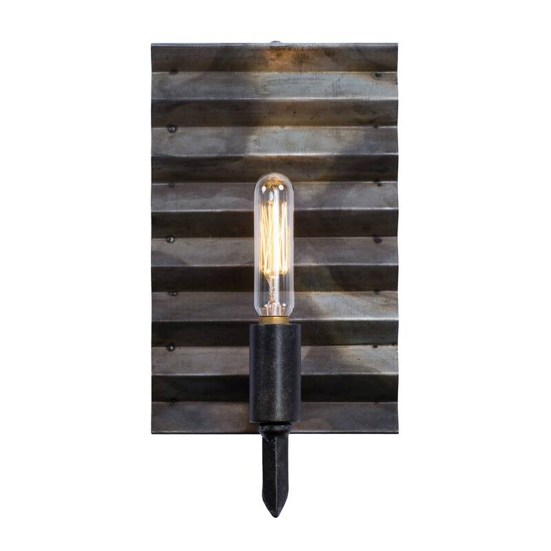 Flynne 1-light Ombre Galvanized Corrugated Wall Light