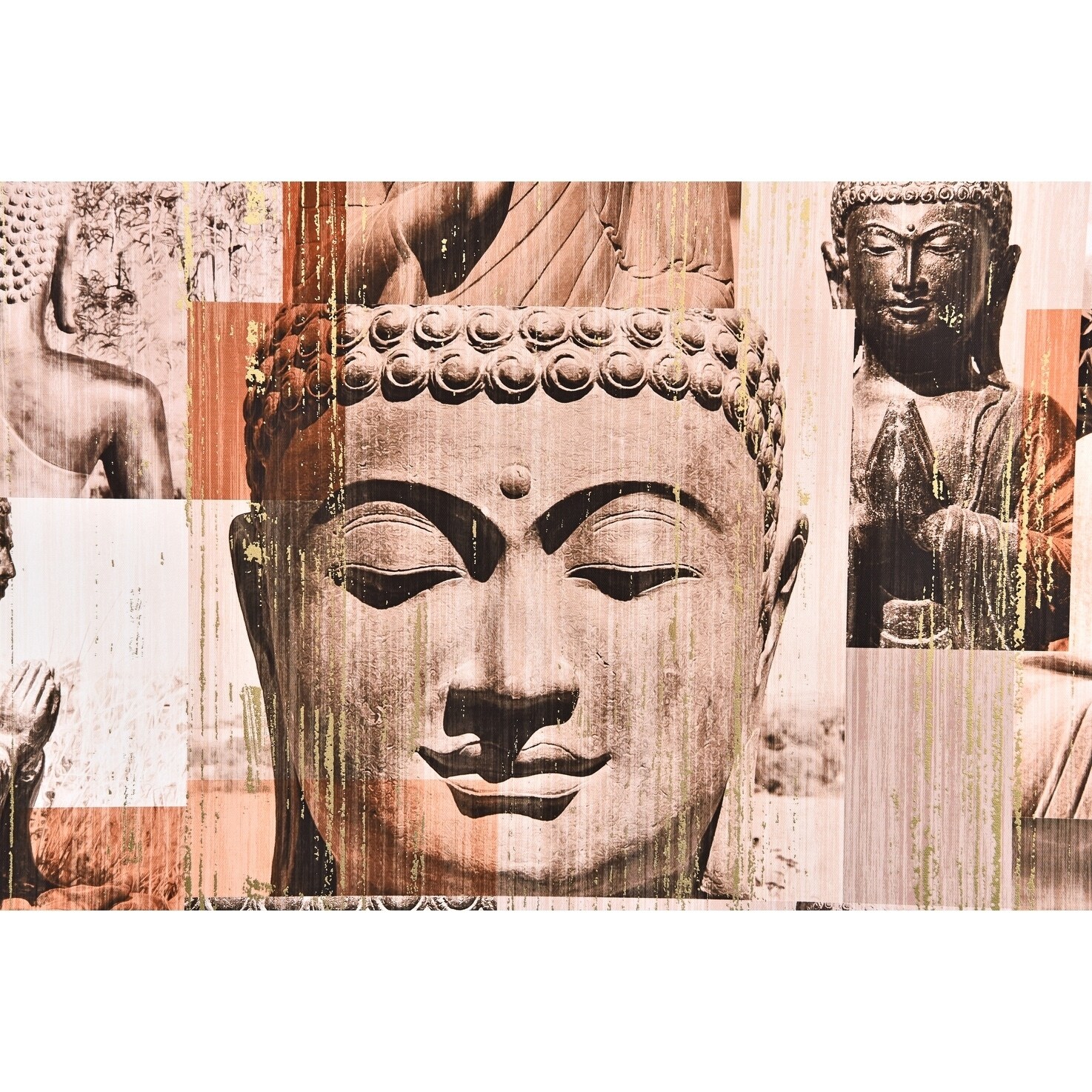 Buddha Statue Zen Stones Candles CANVAS Wall Art Picture Print A4 
