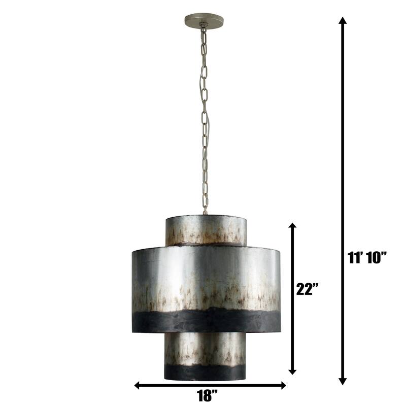 Cannery 3-light Ombre Galvanized Tall Pendant