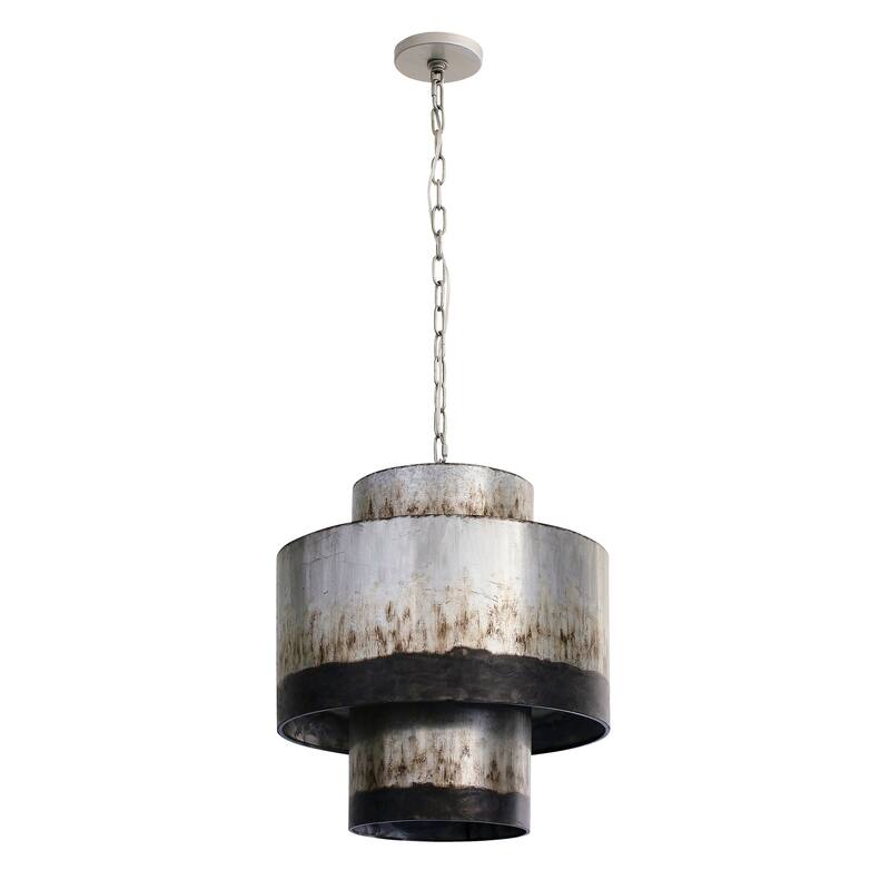 Cannery 3-light Ombre Galvanized Tall Pendant
