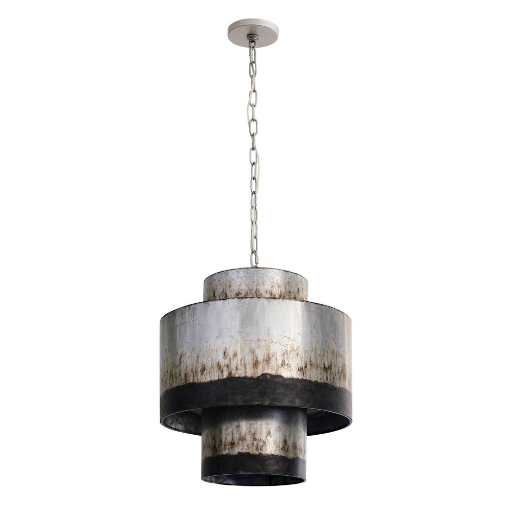 Cannery 3-light Ombre Galvanized Tall Pendant
