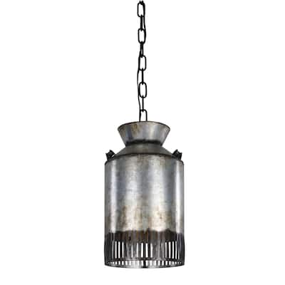 Hickory Lane 1-light Ombre Galvanized and Black Mini Pendant