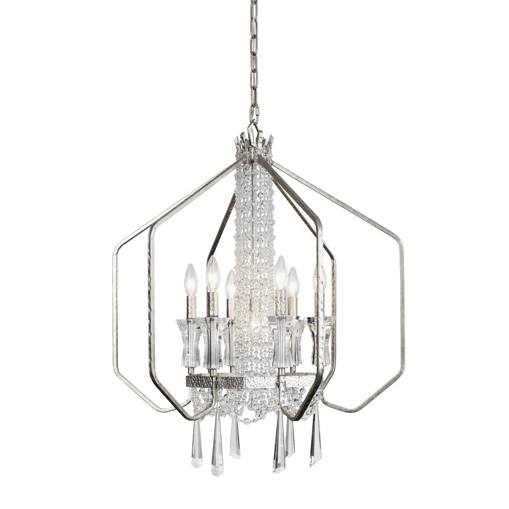 Barcelona 7-light Transcent Silver Crystal Pendant