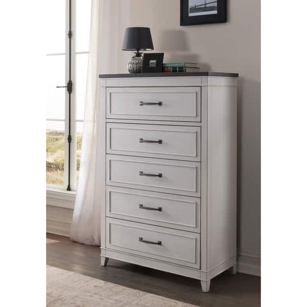 slide 2 of 6, The Gray Barn Happy Horse White and Grey 5-drawer Chest