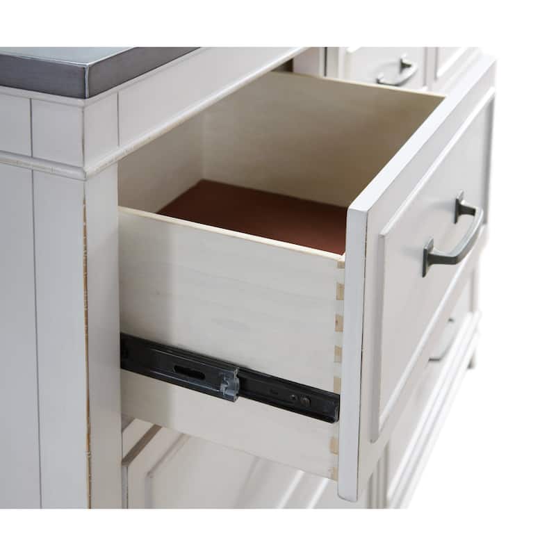 The Gray Barn Happy Horse White and Grey 5-drawer Chest