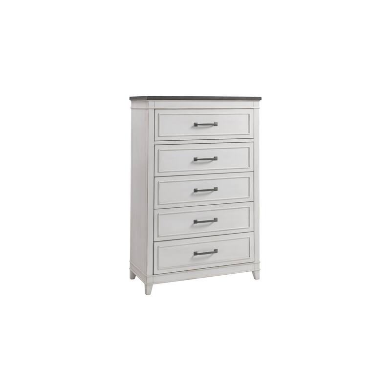 The Gray Barn Happy Horse White and Grey 5-drawer Chest