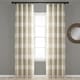 preview thumbnail 13 of 16, Porch & Den Luna Stripe Pattern Cotton Curtain Panel Pair with Knotted Tassels 40"w x 84"l - Taupe