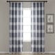 preview thumbnail 1 of 16, Porch & Den Luna Stripe Pattern Cotton Curtain Panel Pair with Knotted Tassels 40"w x 84"l - Navy