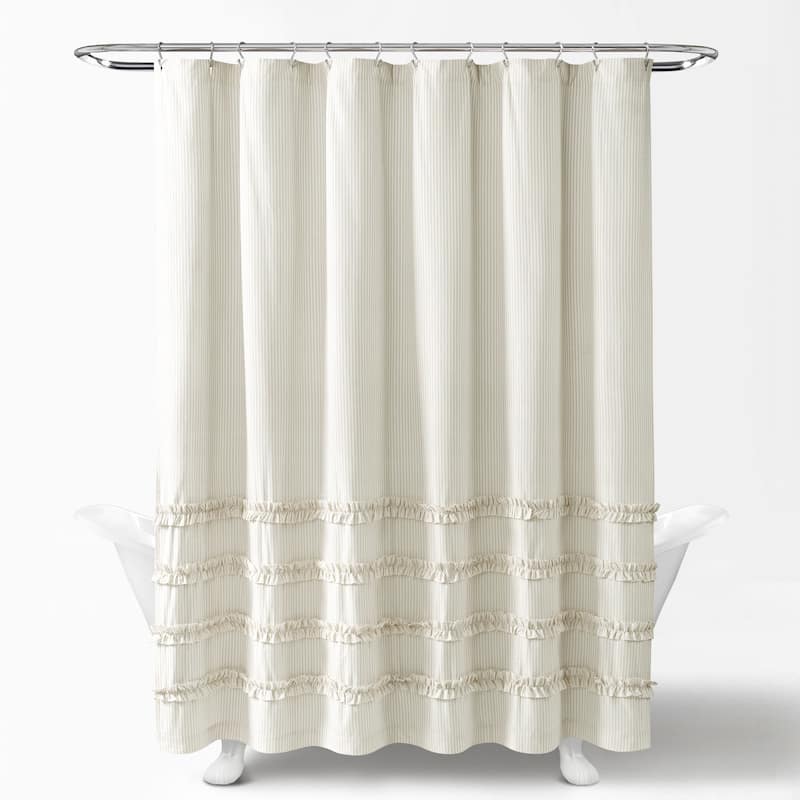 The Gray Barn Done Roamin Striped Yarn Dyed Cotton Shower Curtain