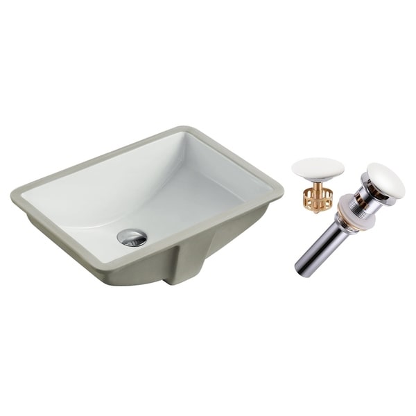 20 3 4 Inch European Style Rectangular Shape Porcelain Ceramic Bathroom   20 3 4 Inch European Style Rectangular Shape Porcelain Ceramic Bathroom Undermount Sink With White Umbrella Pop Up Drain 2e3ca94d 1067 4191 A6f7 415d93a826c5 600 