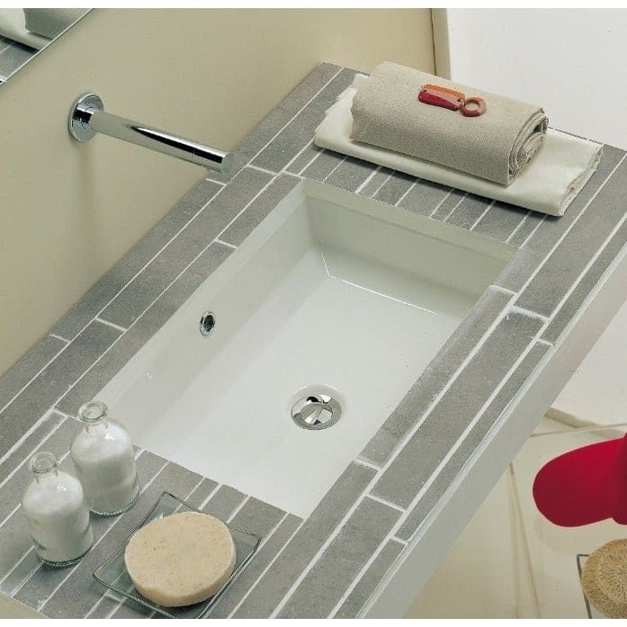 20-3/4-inch European Style Rectangular Shape Porcelain Ceramic Bathroom Undermount Sink with White Umbrella Pop Up Drain
