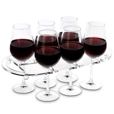 Wall Mounted Wine Glasses Rack with Handles for 6 Glasses