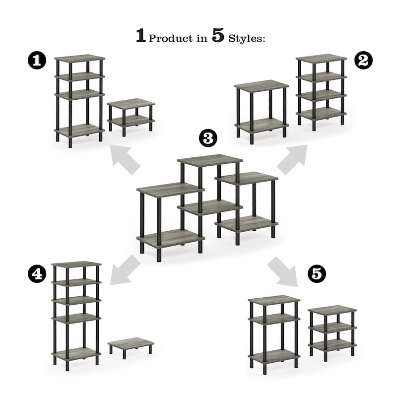 Furinno 18141 Turn-N-Tube DIY Multipurpose Combination Rack