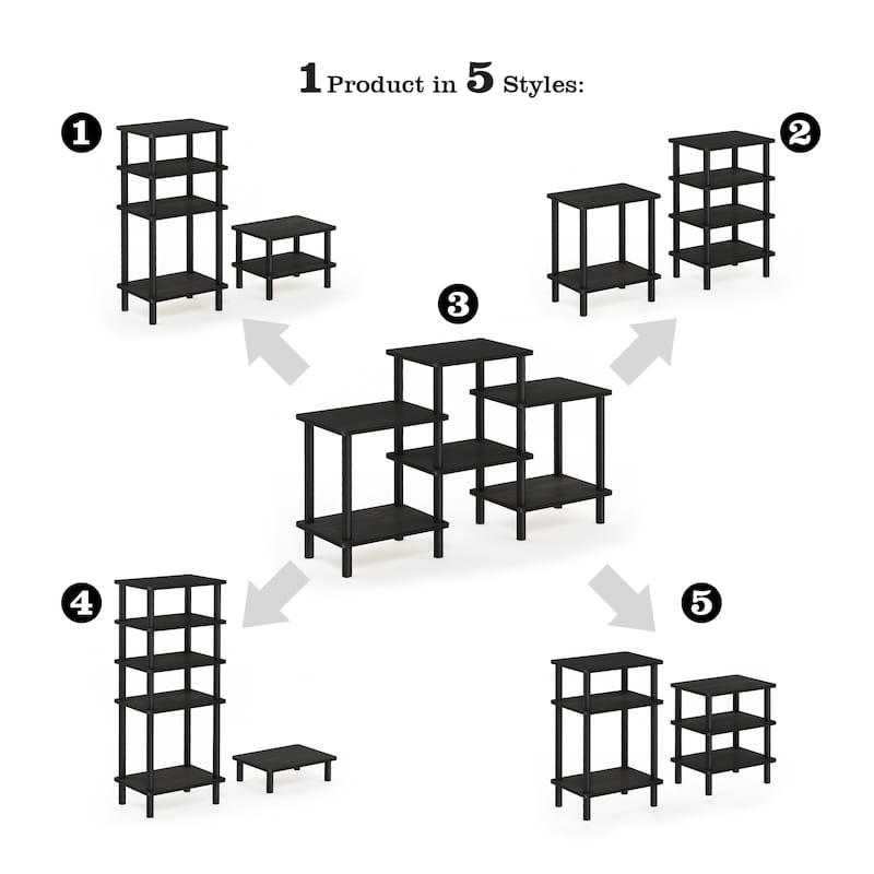 Furinno 18141 Turn-N-Tube DIY Multipurpose Combination Rack