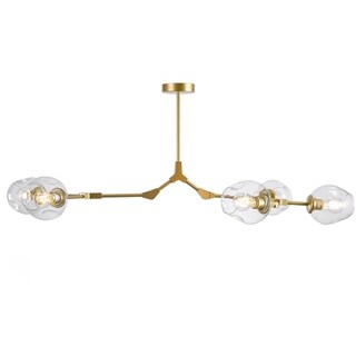 Adjustable Chandelier Pendant, Gold Chandelier with Clear Glass Shade (5 Light) - Chandeliers For Bedrooms by Overstock.com