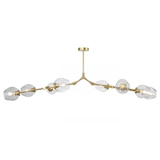 Adjustable Chandelier Pendant, Gold Chandelier with Clear Glass Shade (8 Light) - Chandeliers For Bedrooms by Overstock.com