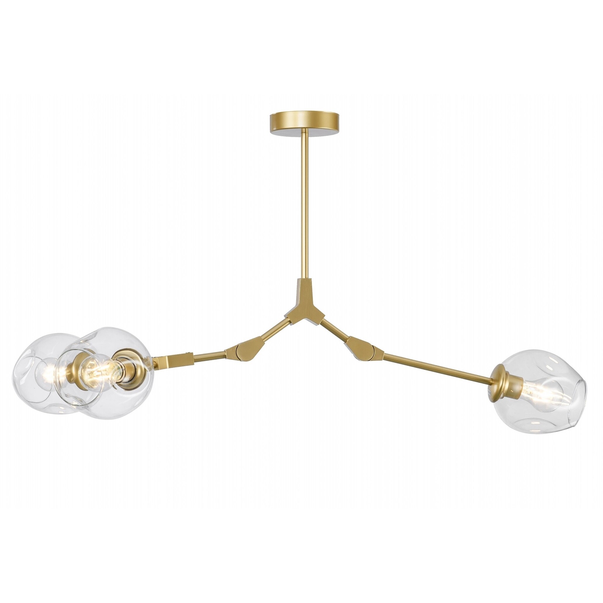 Adjustable Chandelier Pendant, Gold Chandelier with Clear Glass Shade (3 Light) - Chandeliers For Bedrooms by Overstock.com