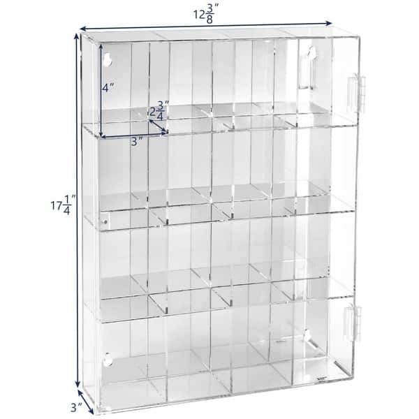 Mirrored Back Acrylic Display Box with 16 3inch Compartments (As Is