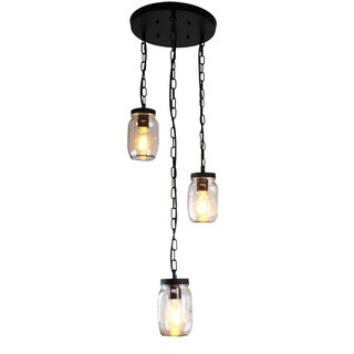 Clear Glass Mason jar Pendant Light Chandelier (3 Light) - Chandeliers For Bedrooms by Overstock.com