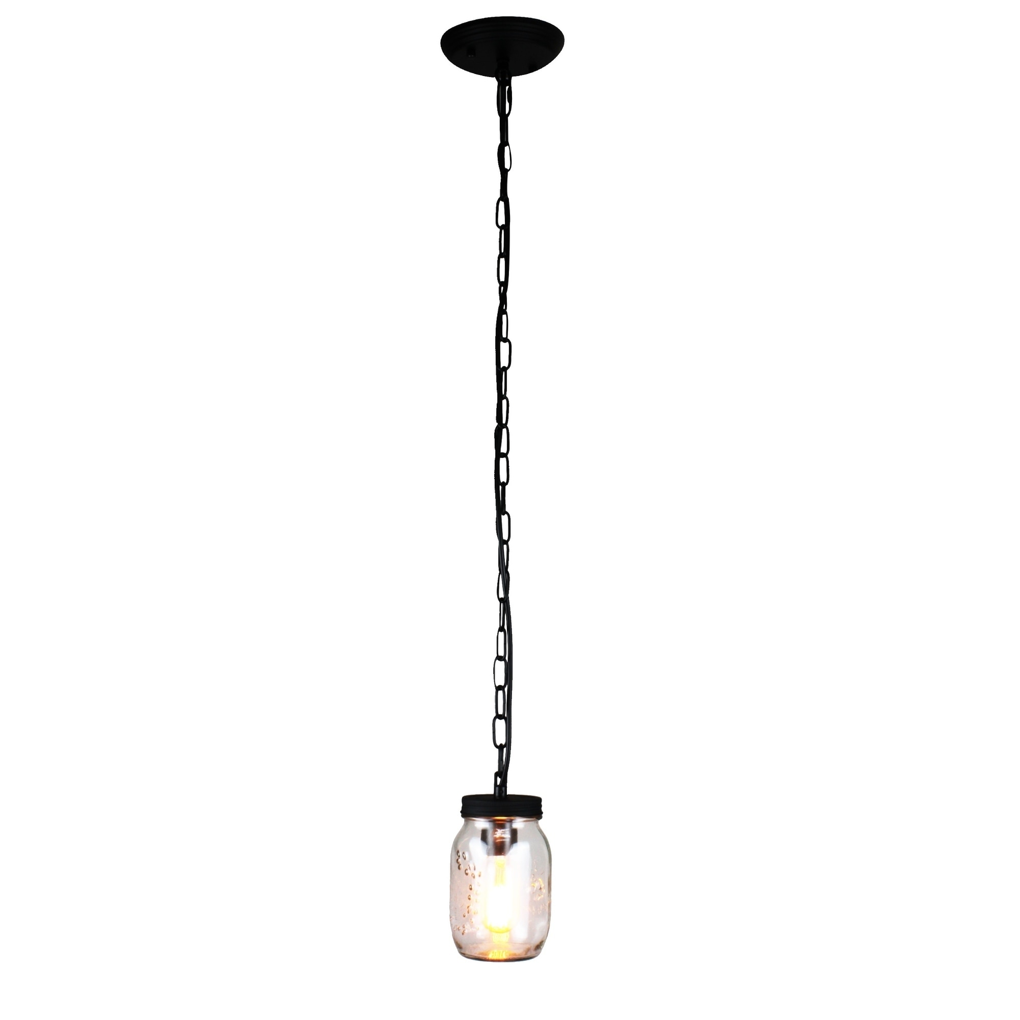 Clear Glass Mason jar Pendant Light Chandelier (1 Light) - Chandeliers For Bedrooms by Overstock.com