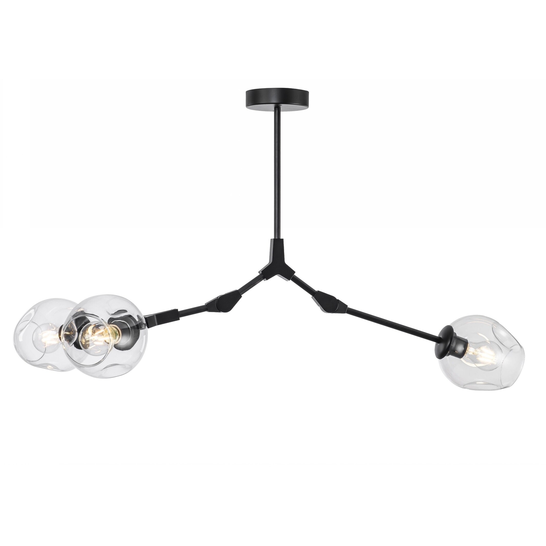 Modern Full-angle Adjustable Chandelier with Glass Shades (3 Light) - Chandeliers For Bedrooms by Overstock.com