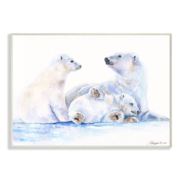 Shop Stupell Industries Cute Polar Bear Family Animal Blue