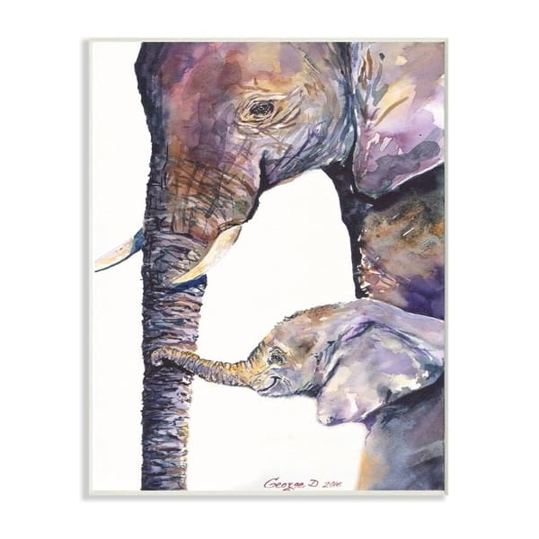 Shop Stupell Industries Colorful Cute Baby Elephant Family Animal