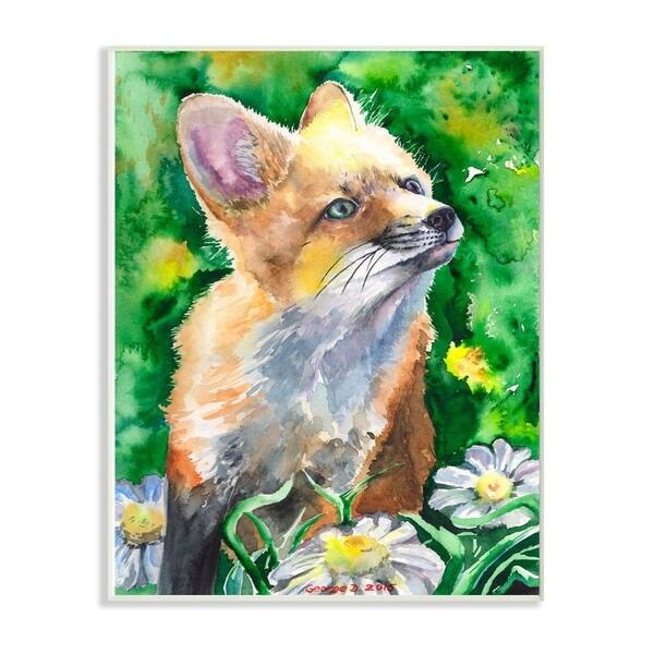 Shop Stupell Industries Cute Fox Animal Orange Green Watercolor Painting 10x15 Proudly Made In Usa Overstock 28718807