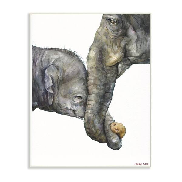Shop Stupell Industries Cute Baby Elephant Family Animal