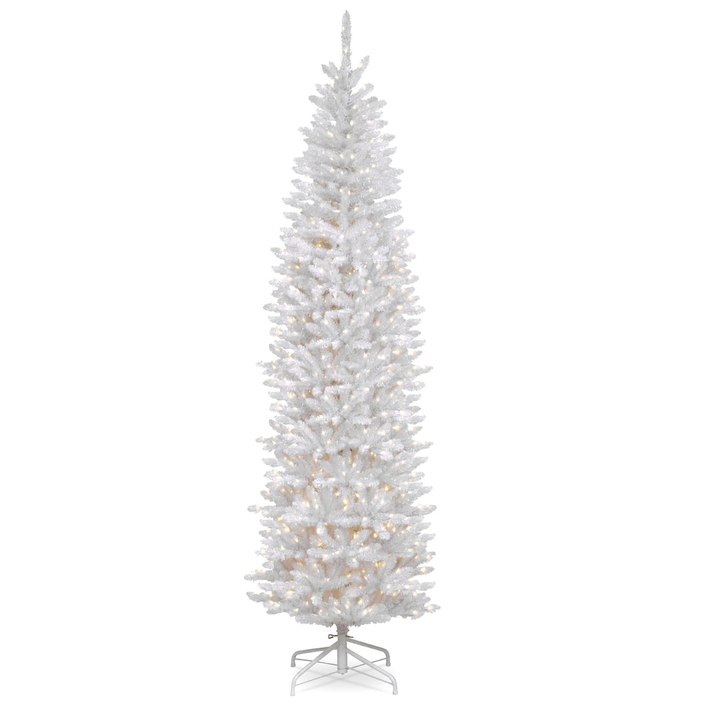 National Tree Company 9 ft. Kingswood White Fir Pencil Tree with Clear Lights - 9 Foot