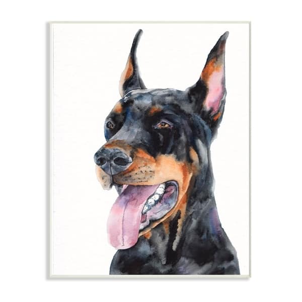 Shop Stupell Industries Cute Doberman Dog Pet Animal Watercolor
