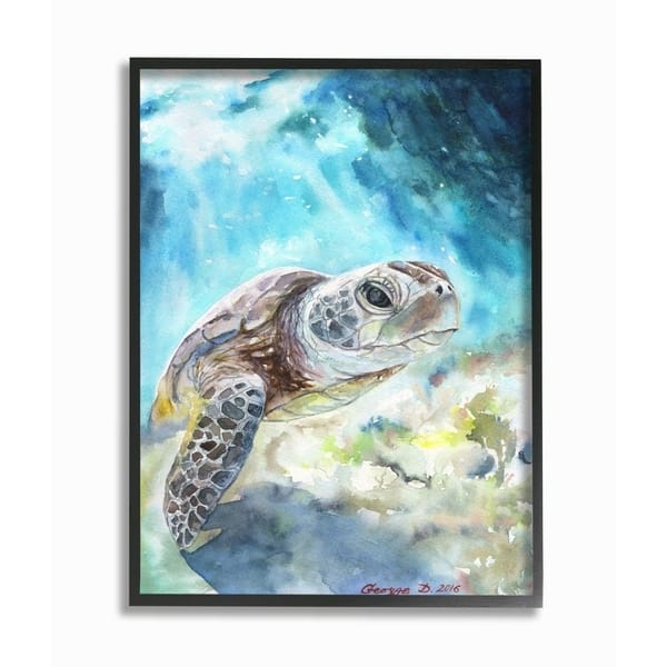 Shop Stupell Industries Sea Turtle Ocean Animal Blue Watercolor