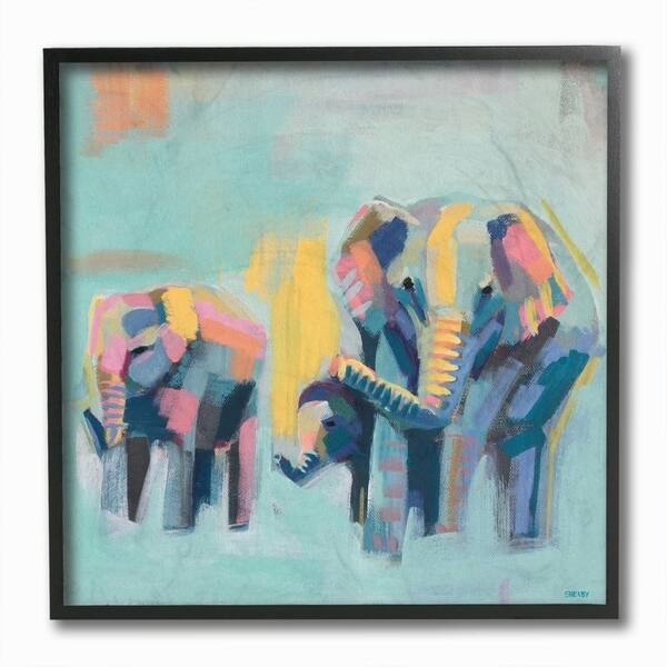 Shop Stupell Industries Colorful Abstract Elephant Family Animal