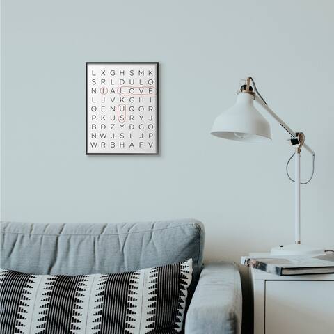 Stupell Industries Crossword Family Home Inspirational Word Black And White Design,11x14, Design By Artist Anna Quach