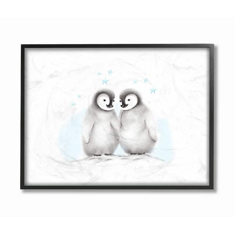 Stupell Cute Cartoon Baby Penguins Bird Zoo Animal Painting,11x14 