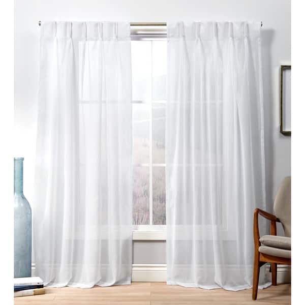 ATI Home Penny Sheer Pinch Pleat Curtain Panel Pair - Overstock - 28720375
