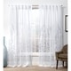 preview thumbnail 1 of 8, ATI Home Wilshire Burnout Sheer Hidden Tab Top Sheer Panel Pair 54X84 - Winter White