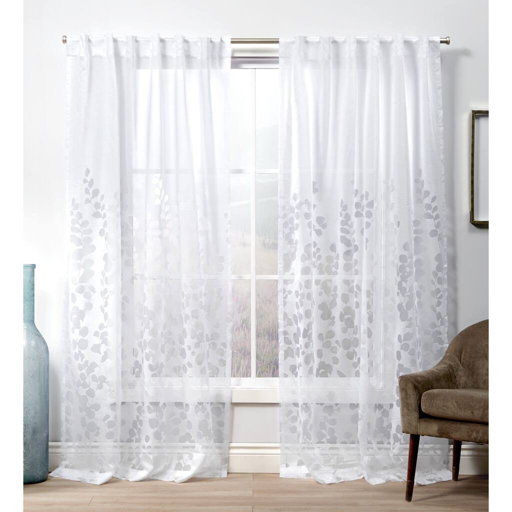 ATI Home Wilshire Burnout Sheer Hidden Tab Top Sheer Panel Pair