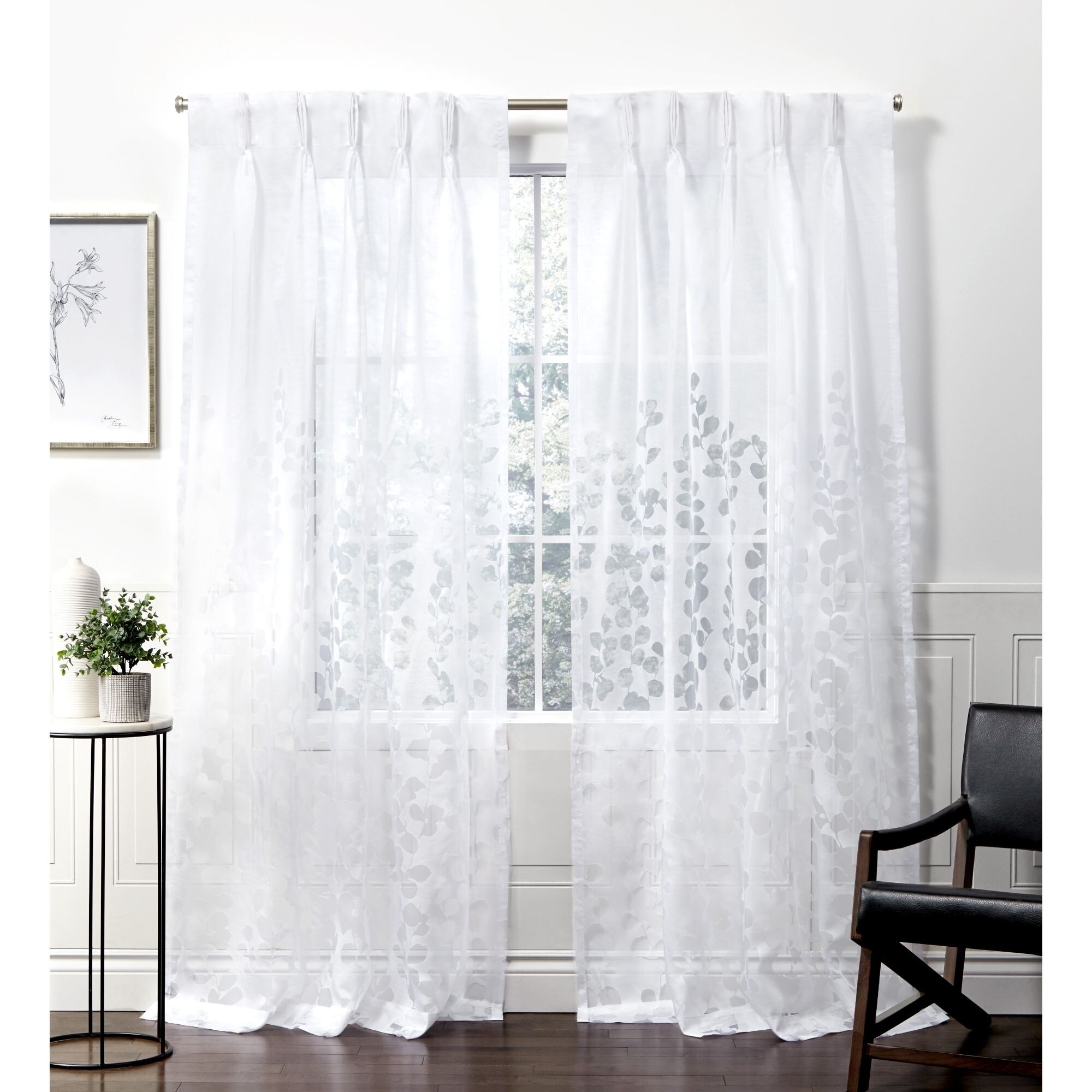 Shop Ati Home Wilshire Burnout Sheer Pinch Pleat Curtain Panel