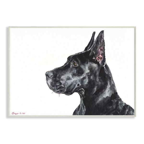 Shop Stupell Industries Black Great Dane Dog Pet Animal Watercolor