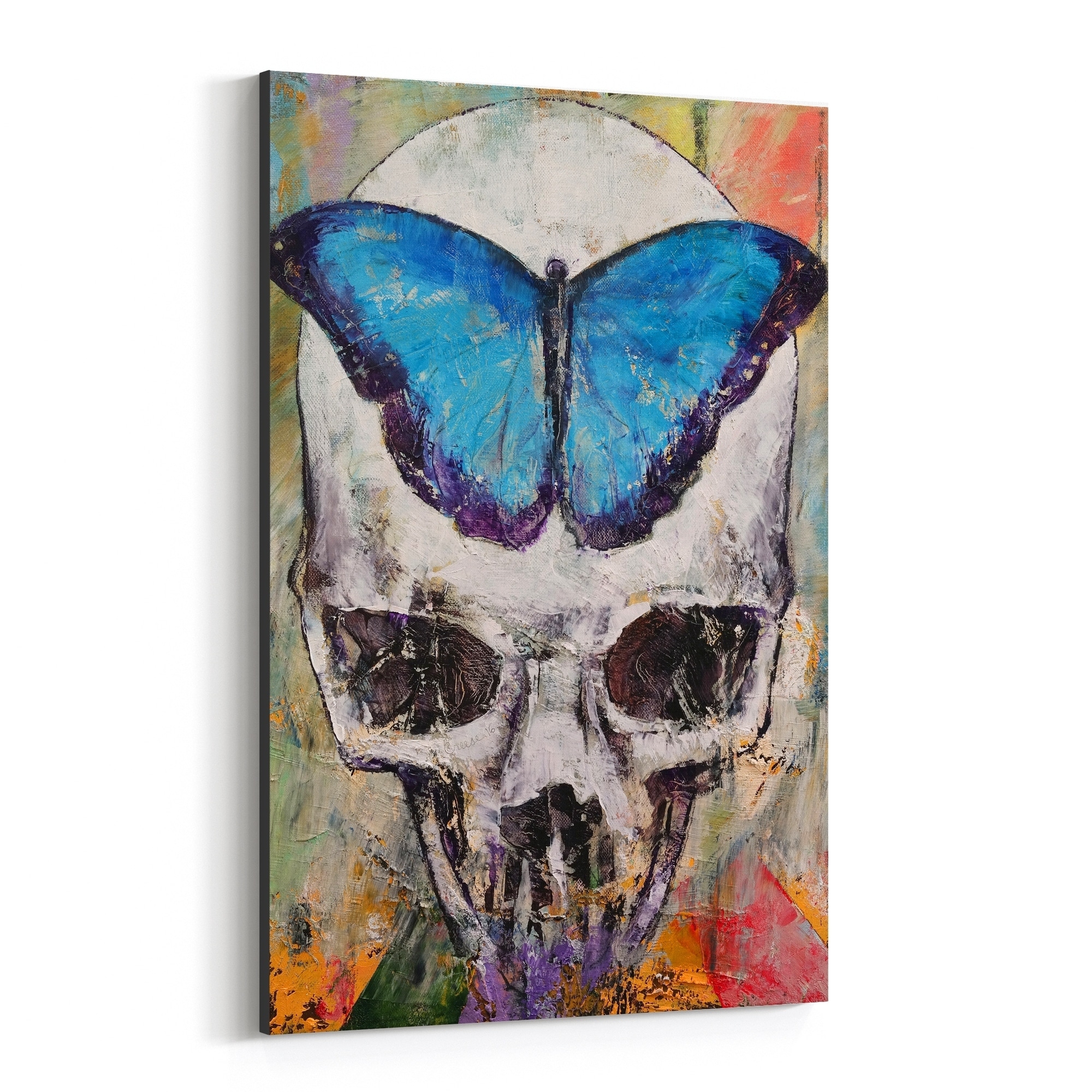 Shop Noir Gallery Butterfly Skull Gothic Painting Canvas Wall Art Print Overstock 28721591