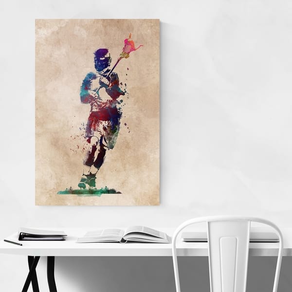 Shop Noir Gallery Lacrosse Player Gift Sports Canvas Wall Art Print Overstock 28722129