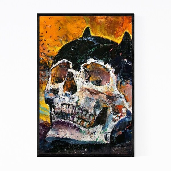 Noir Gallery Skull Oil Painting Gothic Skeleton Framed Art Print